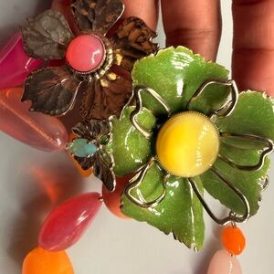 Philippe Ferrandis Paris Floral Statement Necklace